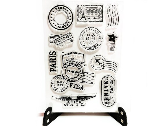 Travel Stamp, Postage Clear Transparent Stamp, Airmail Par Avion 