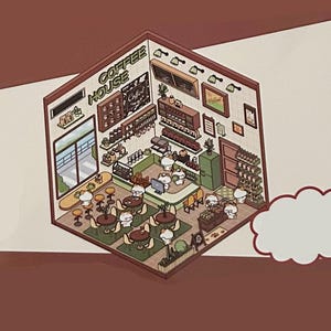 3D DIY Coffee Shop Aufkleber, Szene Aufkleber, Journal Kit, Scrapbooking, Hobbys, Geschenk, Mini Cozy Aufkleber, Miniatur Aufkleber, Raumszene
