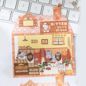 3D DIY Katze Bäckerei Aufkleber, Szene Aufkleber, Journal Kit, Scrapbooking, Hobbys, Geschenk, Mini Cozy Aufkleber, Miniatur Aufkleber, ASMR