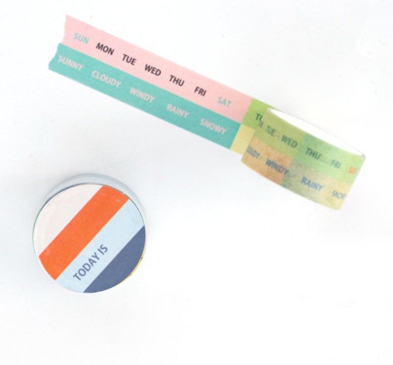Checklist Washi Masking Tape Daily Weekly Days of the Week Washi Tape Memo Date Washi Tape To Do List Calendar Weather Day Plan
