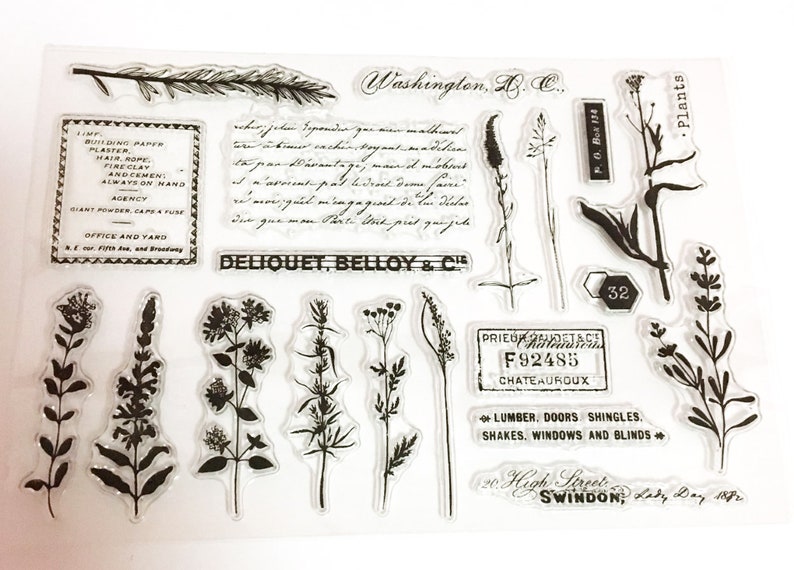 Botanicals Stamp Grasses Clear Transparent Stamp Plants Etsy