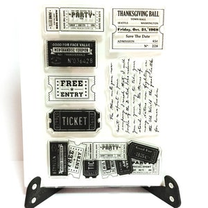 Ticket Stamp, Free Entry Clear Transparent Stamp, Daily Rubber Stamp, Planner Journal Accessories, Ticket, Party, Coupon, Admit One Ephemera image 1