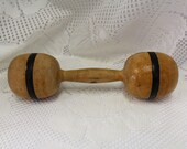 Exercising Wooden Dumbbell, Could be Used to Darn Socks, Wooden Decorative Item, Conversation Piece, 9 3 4 quot Long, 1920 39 s Era-Free Shipping