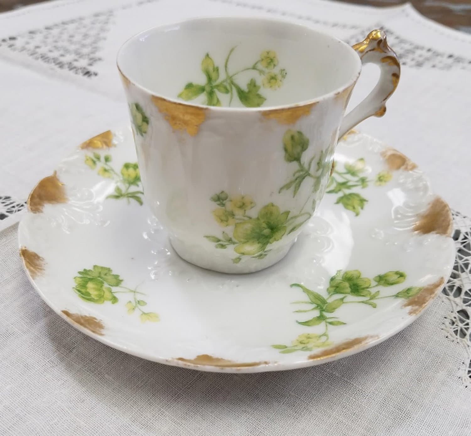 French Field Haviland Limoges Porcelain Demitasse Cup Saucer 