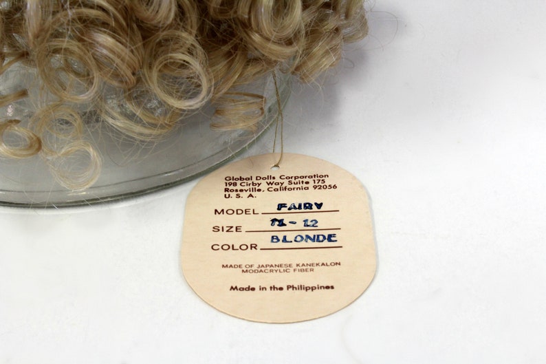 Vintage Global Hand Styled Doll Wig Model Fairy Blonde Made with Japanese Kanekalon Modacrylic Fiber in Philippines Sise 11-12 with Tag