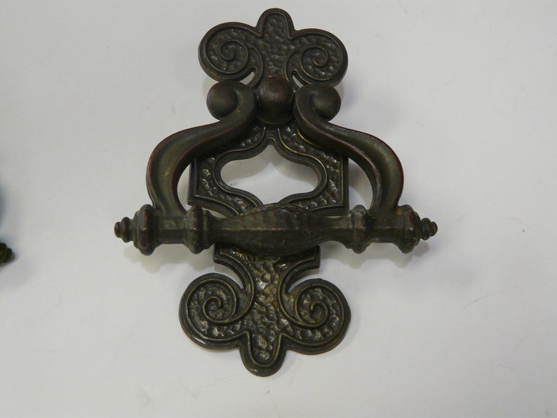 Antique Large Door Knocker Style Bronze Drawer Pull 5 Etsy