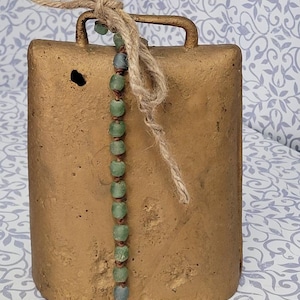 Large Antique Gold Cast Iron Cow Bell