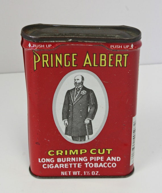 Vintage Prince Albert Tin Crimp Cut Long Burning Pipe and