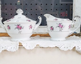 Beautiful Vintage Fine China Made in Japan Pattern Rosette, Trimmed in Silver