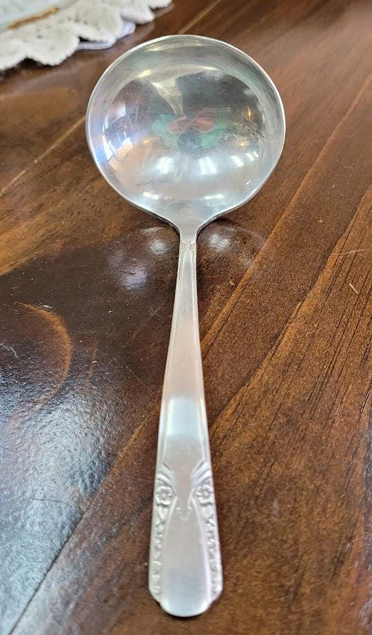 1938 Talisman Silver Plate Soup Ladle Shiny Farmhouse, Country