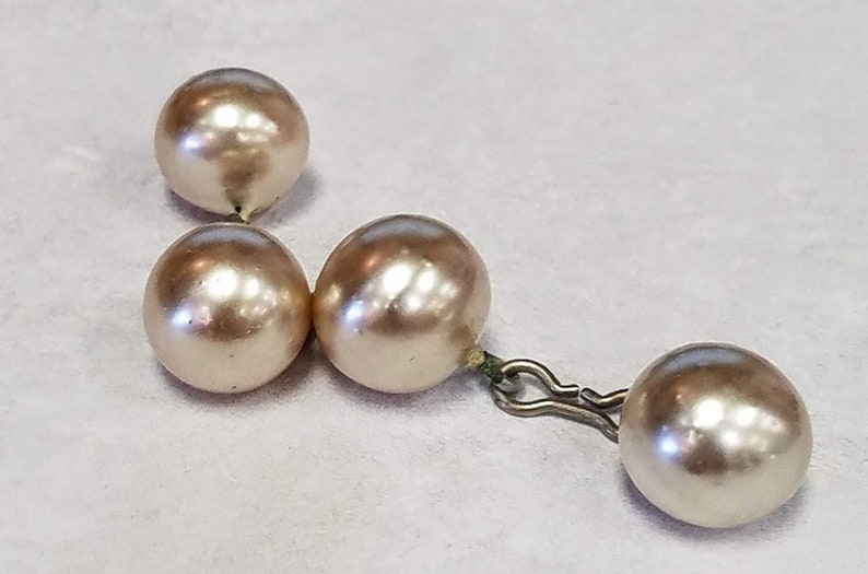 Nice Luster Look Great Classic Look Vintage Women/'s Pearl Cuff Links Great Collectible Large Size Reuse for Other Jewelry