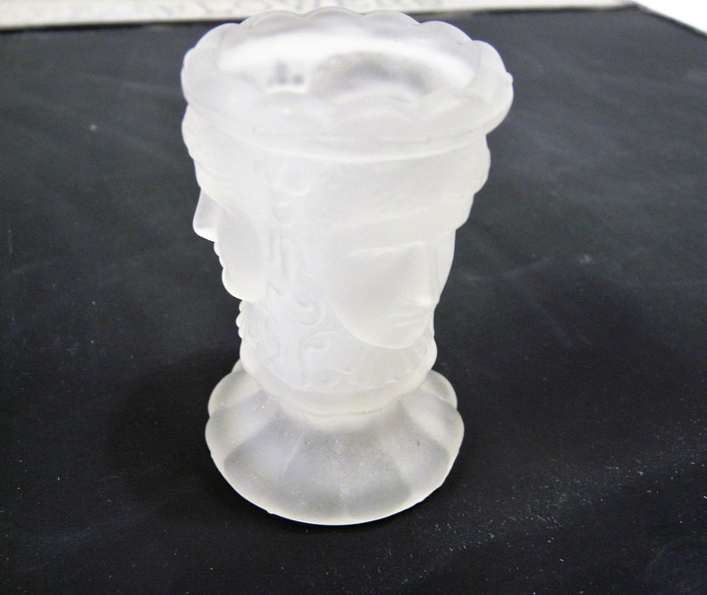 Antique Three Faces Frosted Glass Toothpick Holder EAPG Etsy UK