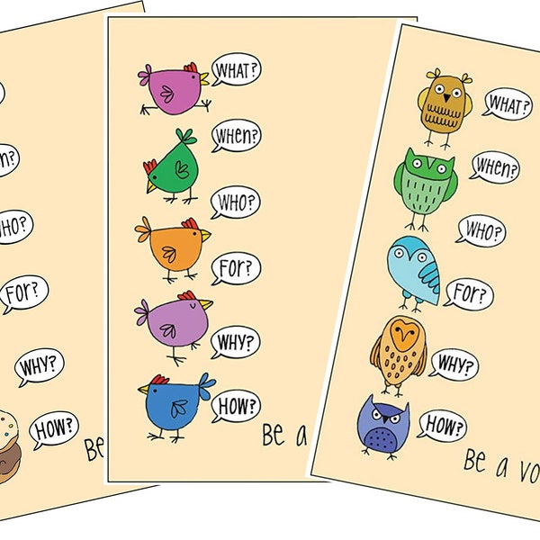 Be a Voter Postcards, Talking Owls, Breakfast, and Hens.  100 Postcards
