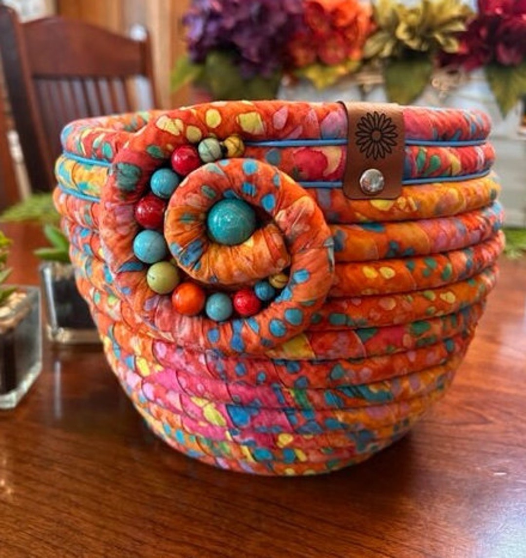 Fabric Basket Large Fabric Basket Rope Bowl Rope Basket Etsy