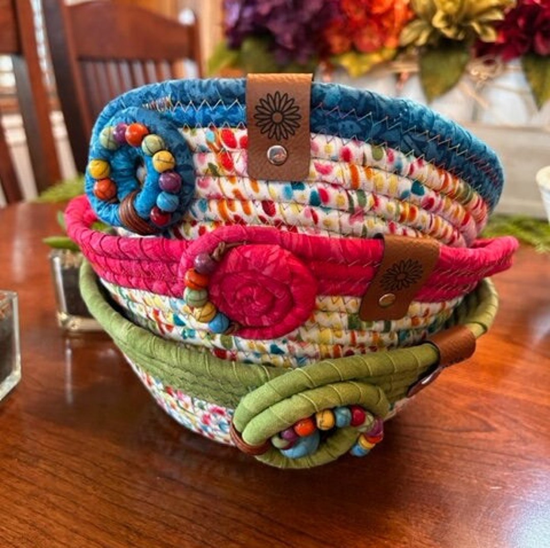 Fabric Basket Large Fabric Basket Rope Bowl Rope Basket Etsy