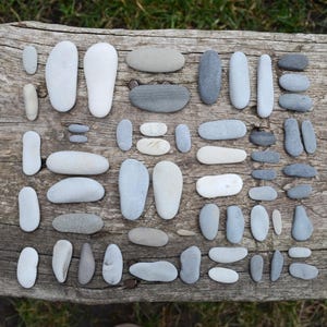 Grey Beach Pebbles: Long Sea Stones for Crafts, Aquarium Decor