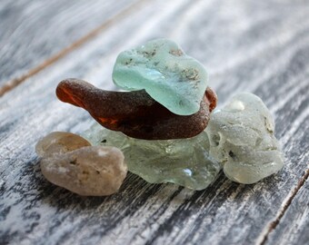 5 pcs Bonfire sea glass Melted Sea glass Set Rare Sea Glass OOAK Sea Glass finds Melted in fire Glass Supplies Bulk Naturally handled glass