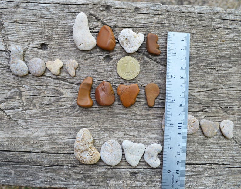 Stone Nature Ruler Sea Pebbles Love Letters: Natural Beach Stones, Rustic Decor (5 Sets/20 ...