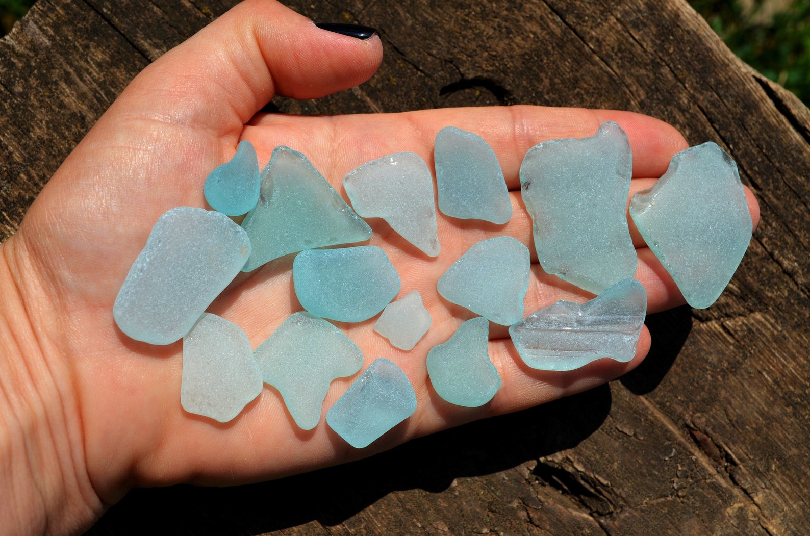 Blue sea glass for sale Beach glass decor Coastal home | Etsy