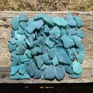 Teal Sea Glass 30.27oz, Deep Turquoise Beach Glass, Craft Supplies, Ocean Decor