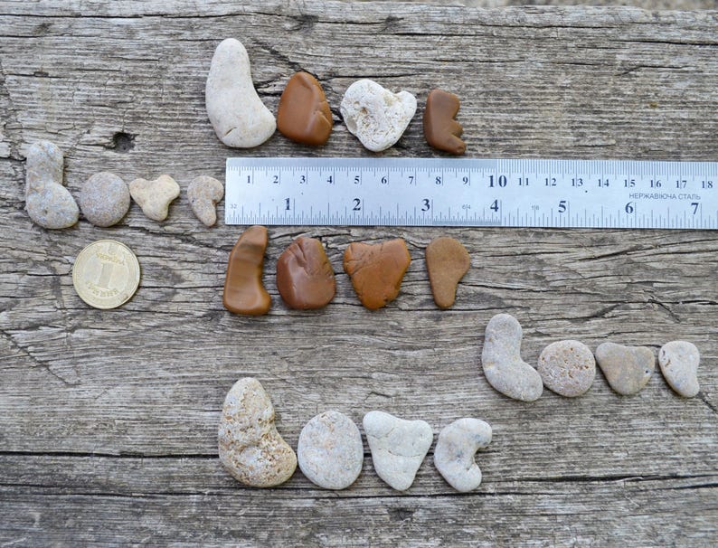 Stone Nature Ruler Sea Pebbles Love Letters: Natural Beach Stones, Rustic Decor (5 Sets/20 ...