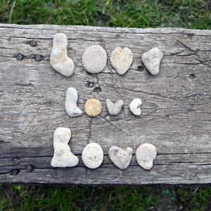 Cartas de amor com seixos marinhos, 3 conjuntos, pedras marinhas naturais, rochas marinhas raras, decoração rústica, rochas marinhas com figuras, ideia de presente para o Dia dos Namorados