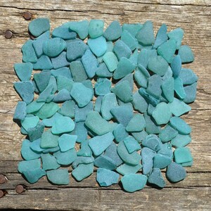 120pcs Bulk bluish green small sea glass set, Genuine teal beach glass, Craft Supply