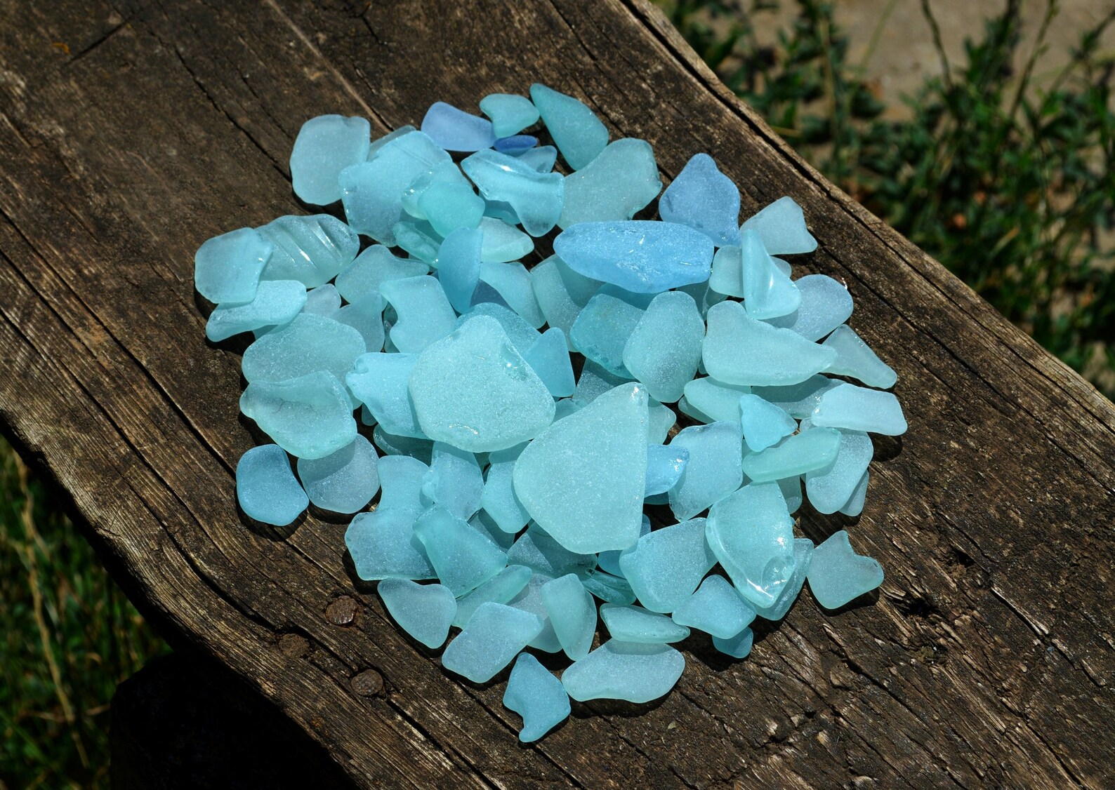 Blue sea glass for sale Beach glass decor Coastal home Etsy