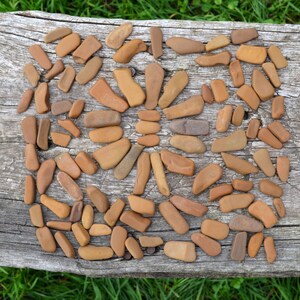 97 Black Sea Pebbles: Thin Beach Stone Craft Supplies, Nautical Decor