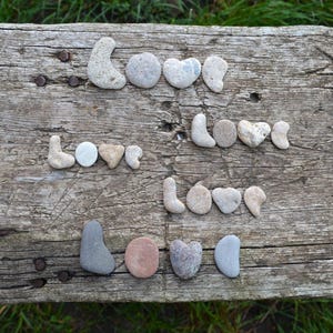 Cartas de amor com seixos marinhos, 5 conjuntos, pedras marinhas naturais, rochas marinhas raras, decoração rústica, rochas marinhas com figuras, ideia de presente para o Dia dos Namorados