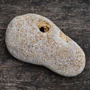 Holey Hag Stone: Natural Sea Pebble, Wiccan Decor, Faery Stone