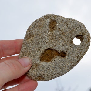 Large Holey Hag Stone: Natural Sea Pebble, Wiccan Decor