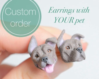 Boucles d'oreilles PERSONNALISÉES avec VOTRE animal de compagnie