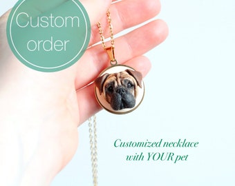 Personalisierte Halskette mit IHREM Haustier-, Hunde- und Katzenanhänger