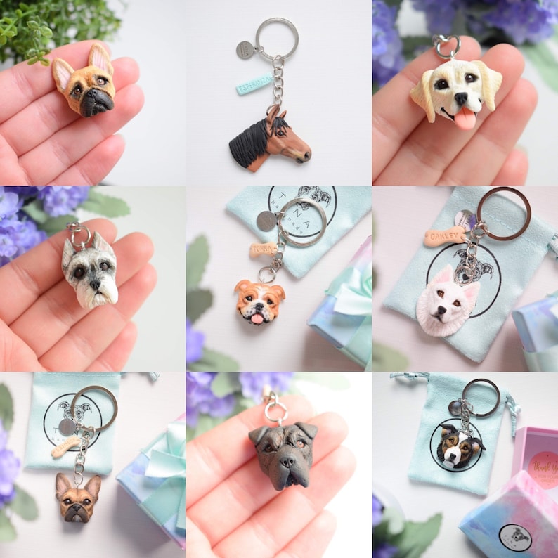 Customized keychain with YOUR pet image 9