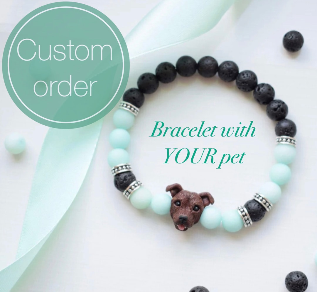 CUSTOMIZED Handcrafted Bead With YOUR PET on Beaded Bracelet Etsy