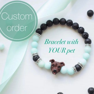 CUSTOMIZED handcrafted bead with YOUR PET on beaded bracelet