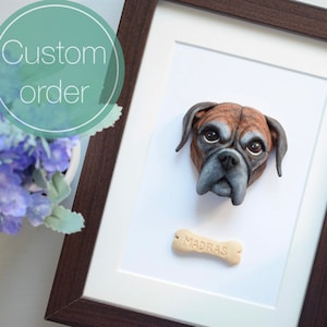 Handcrafted Custom pet portrait 3D in frame