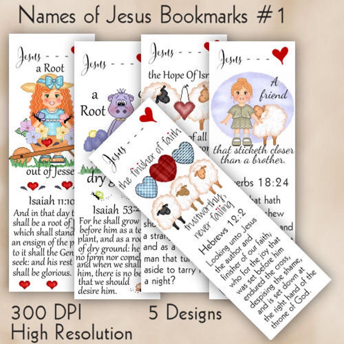 Names of Jesus Bookmarks 1 Printable Bookmarks Christian - Etsy