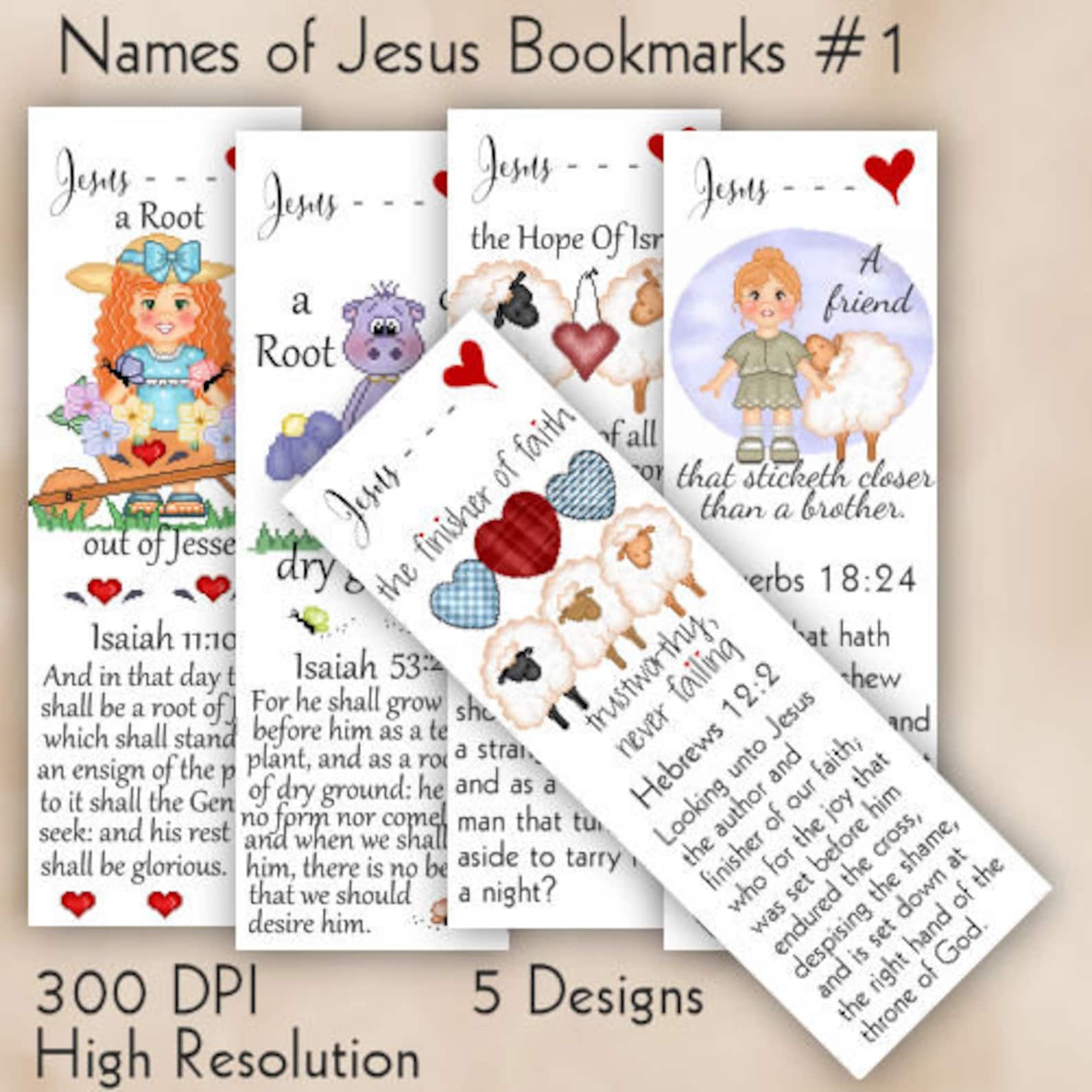 Names of Jesus Bookmarks 1 Printable Bookmarks Christian - Etsy
