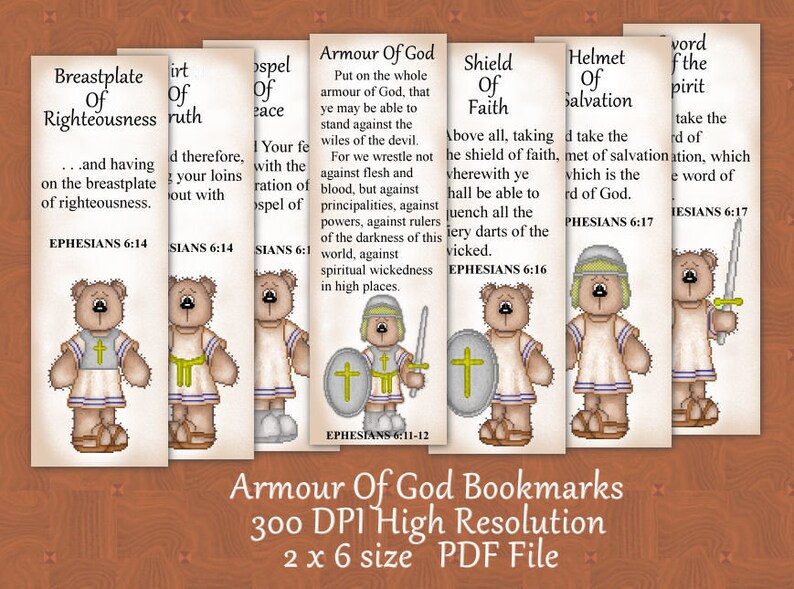 Armour Of God Bookmarks printable bookmarks Christian Etsy España