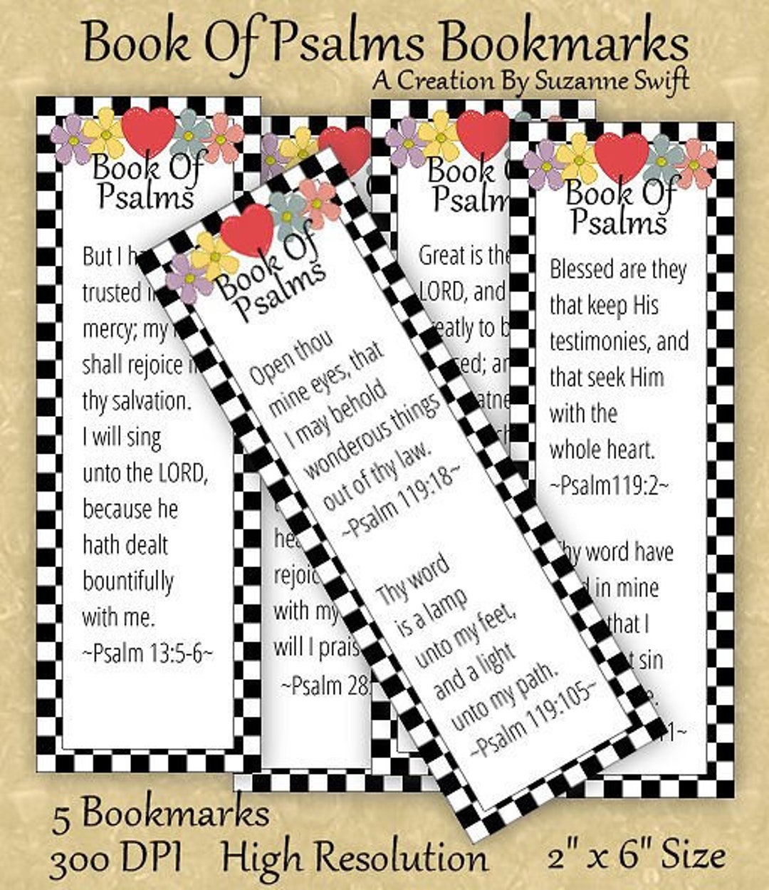 Book of Psalms Bookmarks Printable Bookmarks Christian - Etsy