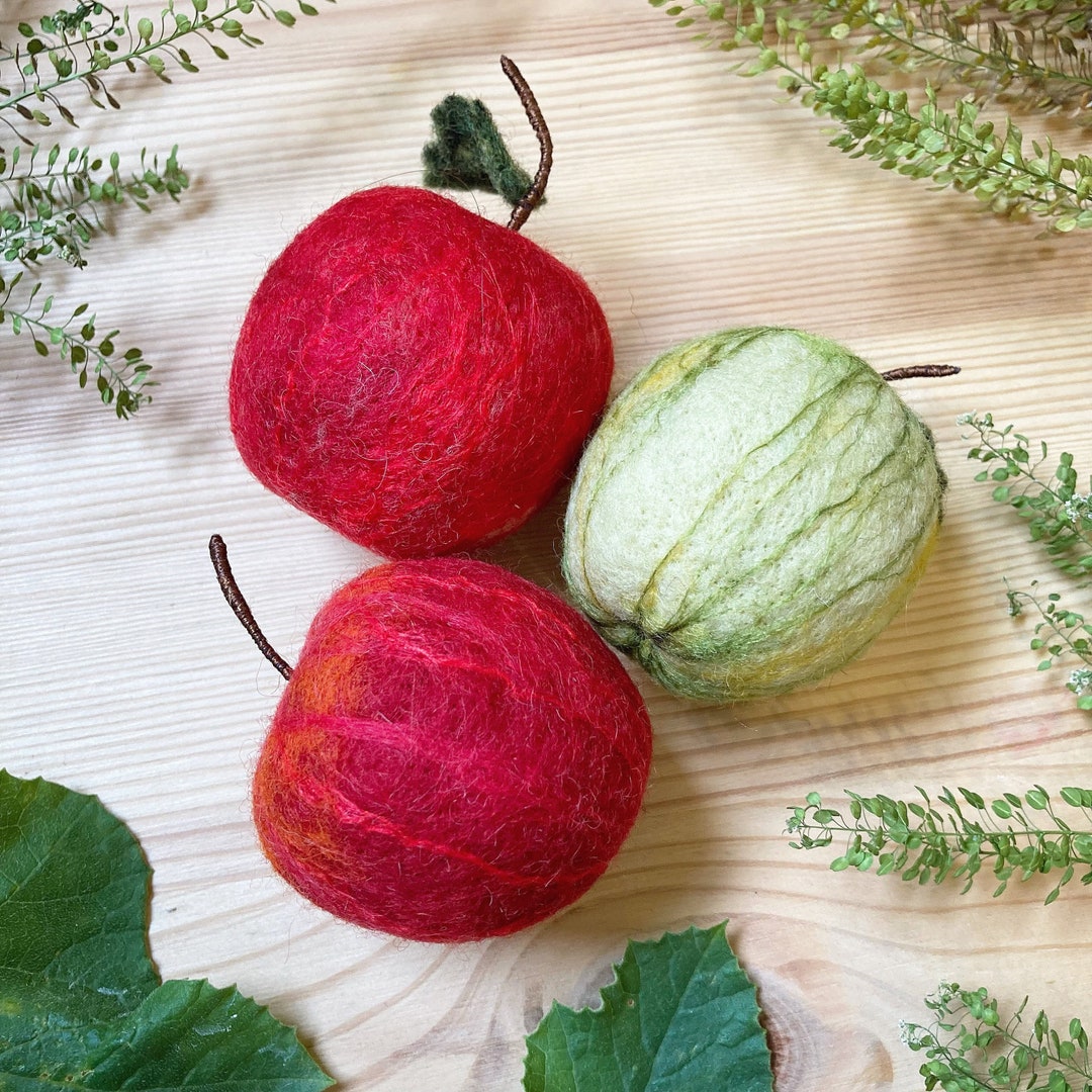 Needle Felted Apples Felted Apple Apple Felted Etsy