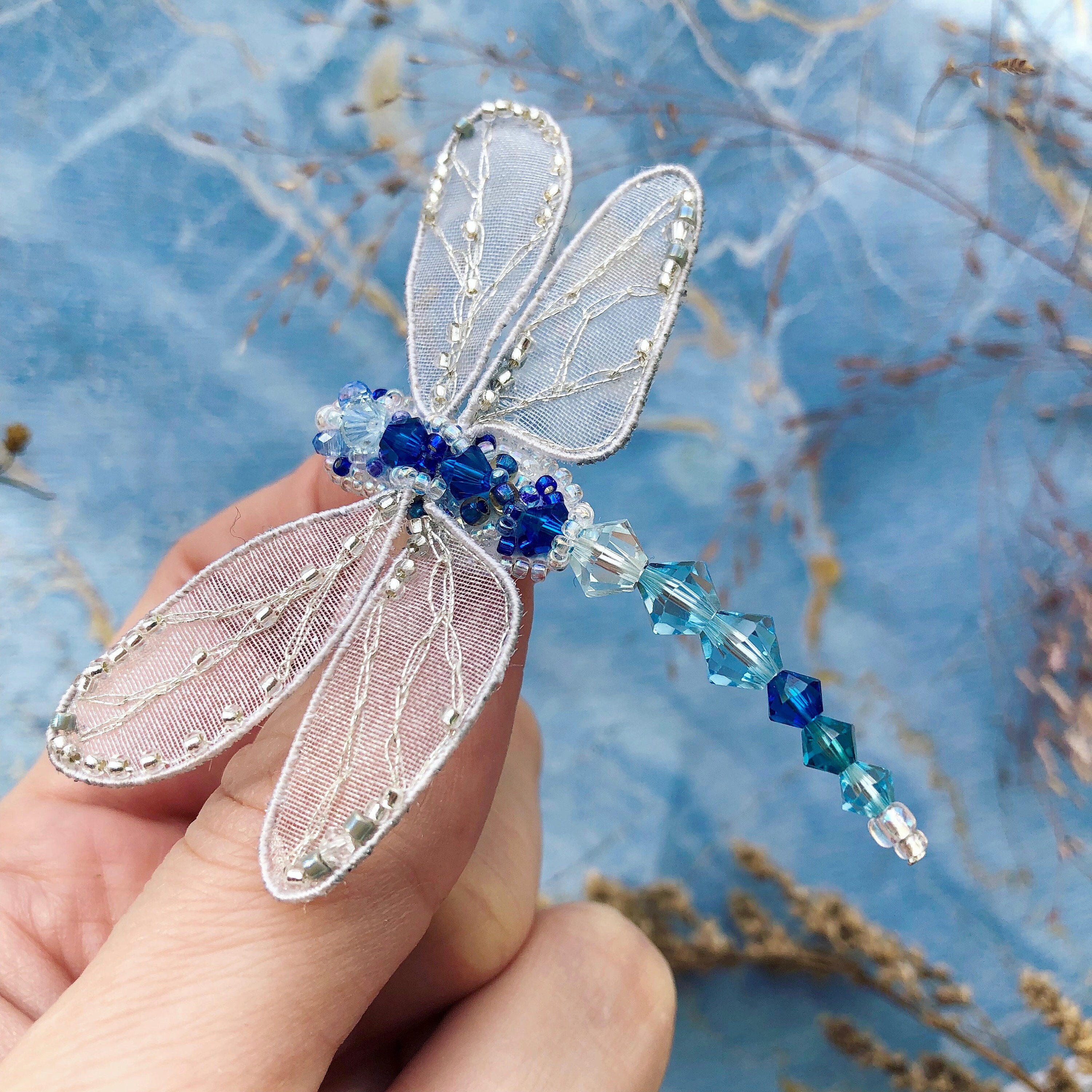 Beaded dragonfly pin dragonfly jewelry embroidered  etsy