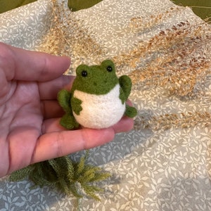 Felted Cute Frog - Needle felted animal - Felted Miniature - felted frog - frog sculpture - small frog - needle felted frog - cute frog