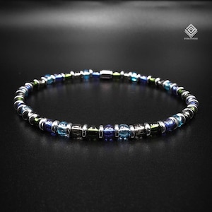 Armband Hämatit und Glas Perlenarmband Männer Schmuck Geschenk