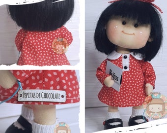 Pepita Mini Mafalda doll pattern 26 cm / Pepita Mafalda mini doll pattern 10,2''