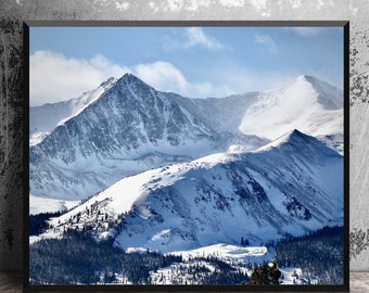Colorado Rocky Mountain Winter Landscape, Mountain Decor, Breckenridge Art Print, Summit County Wall Art, 16x20 Nature Photo, Snowy Mountain