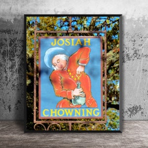 Josiah Chowning Vertical Tavern Sign Photo Colonial Williamsburg, Colonial Decor, Duke of Gloucester, Bar Wall Art, Historic Tavern Print