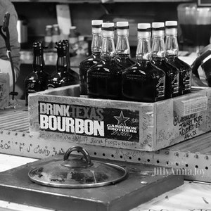 Garrison Brothers Distillery Black and White Photography, Texas Bourbon Gift, Canvas Wall Art, Picture on Metal, Masculine Man Cave Decor image 2